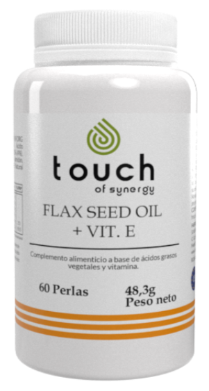 Flax Seed Oil + Vitamina E (Aceite de lino orgánico) - 60 Softgels. Omega 3-6-9 Vegano