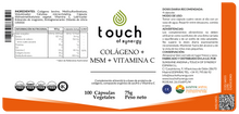 Cargar imagen en el visor de la galería, Colágeno + MSM + Vitamina C - 100 cápsulas vegetales
