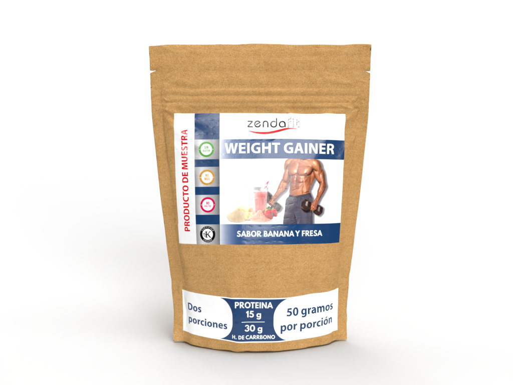 Weight Gainer (ganador de peso) Sabor Banana-Fresa MUESTRA - 2 porciones de 50g